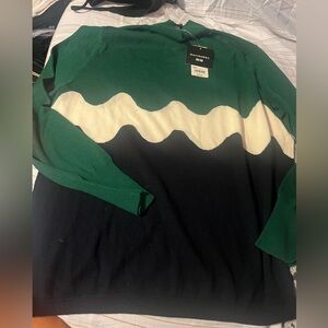 Marimekko green cream and blue pullover sweater size XXL with tags
